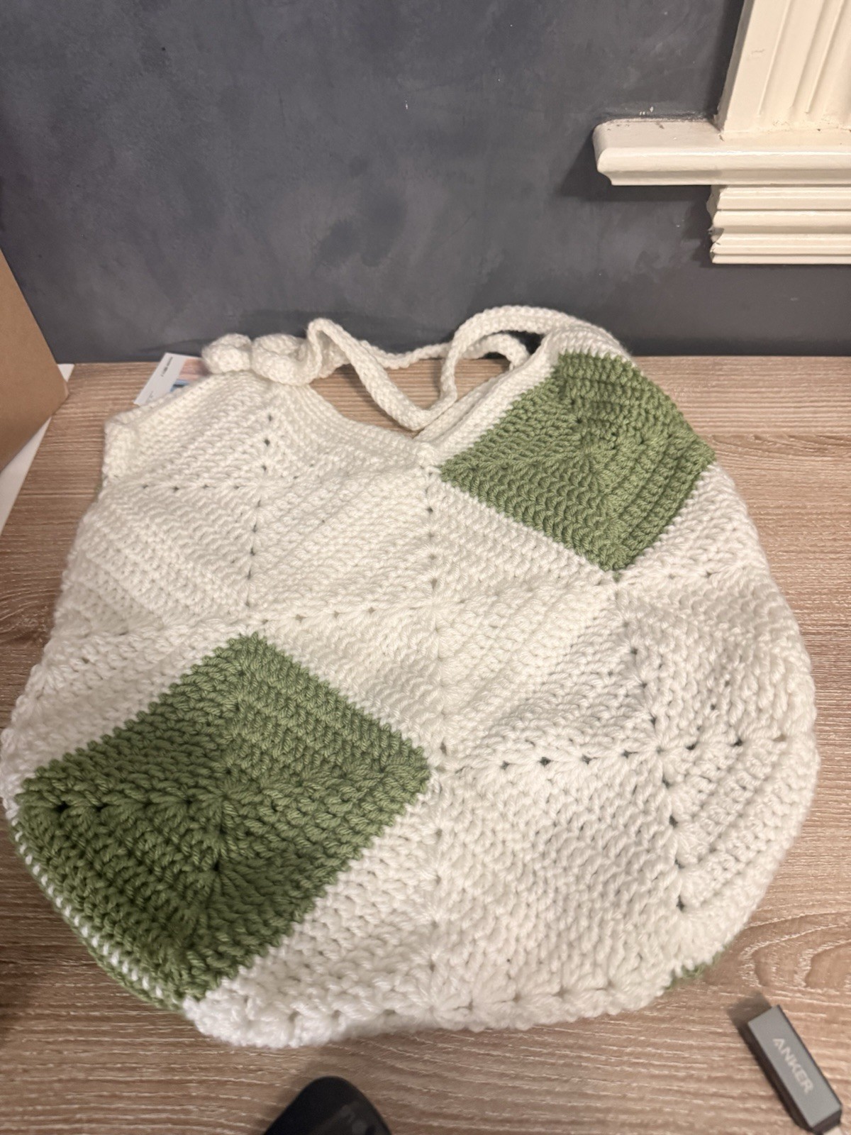 Handmade Crocheted Shopping Bag Multicolor Large 11x8x20 Polyester for all 6
