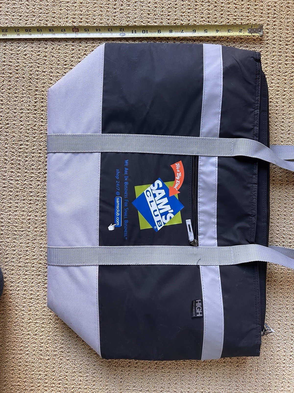 Sams Club Large Insulated Bag 26 x18 Cooler Shopping Hot/Cold Bag Blue & Gray