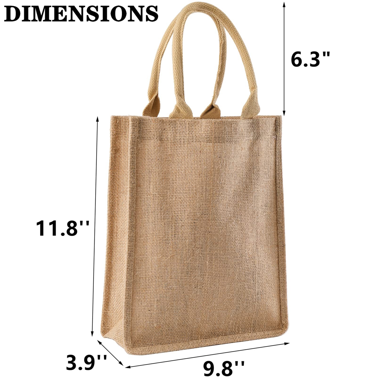 8 Pack Jute Burlap Tote Bags, Burlap Gift Tote with Handles, Jute Beach Bags …