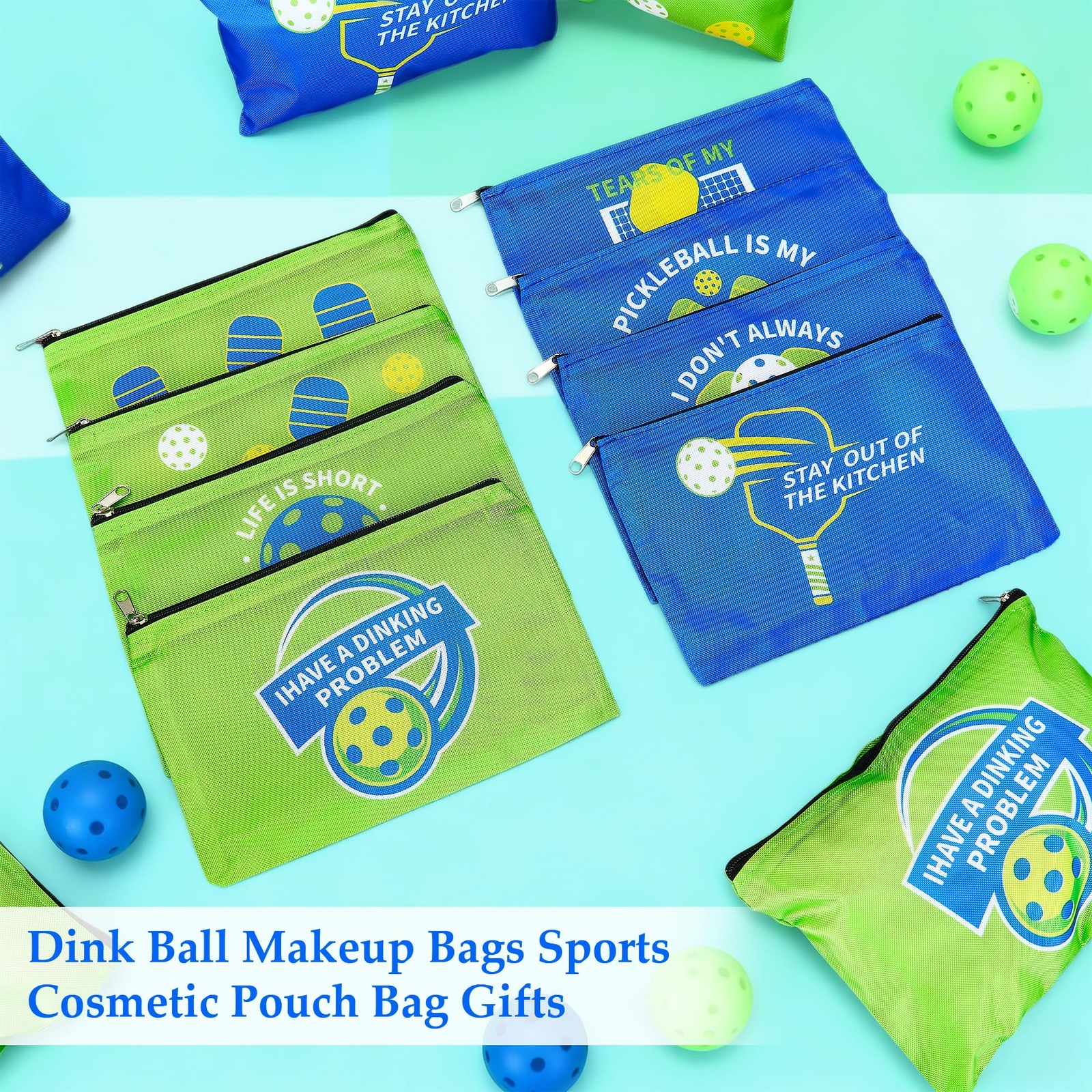 24 Pcs Pickleball Makeup Bags Bulk Gifts for Women, Multicolor