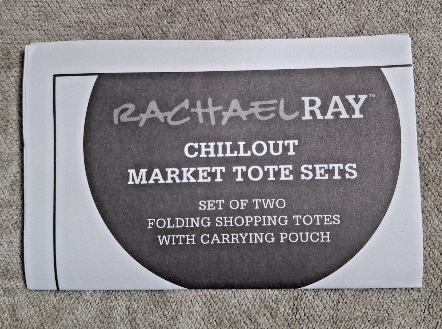 Rachael Ray Chillout Market Tote Set Insulated & Folding Shopper w/ Pouch, PG