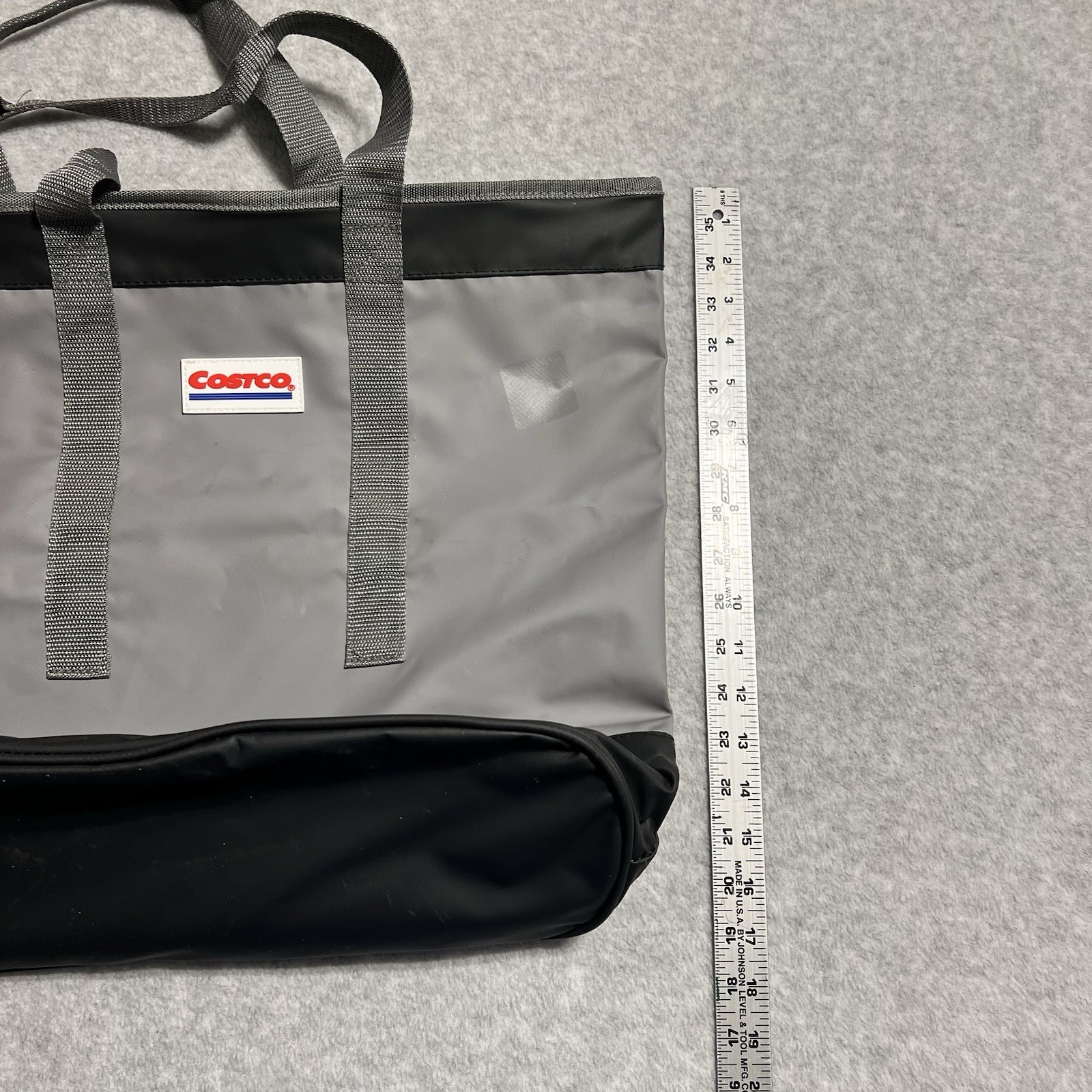Gray Vintage Costco Wholesale Reusable Tote Bag 19 X 17 Water Resistant ￼