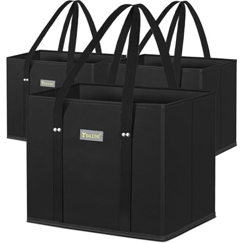 BALEINE 3Pk Reusable Grocery Bags, Foldable Shopping Bags for Groceries with