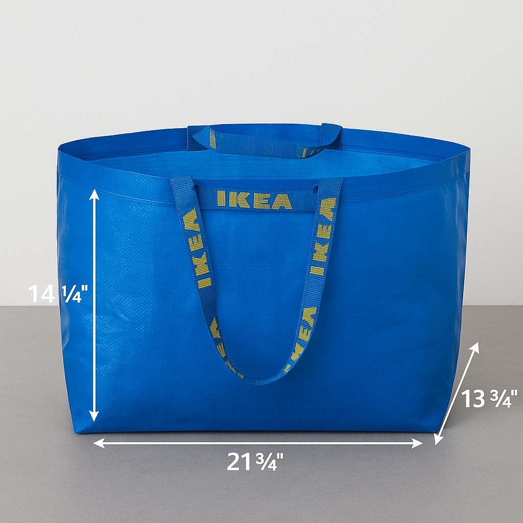 IKEA Frakta Large Blue Reusable Shopping Tote Bag 19 Gallon Heavy Duty