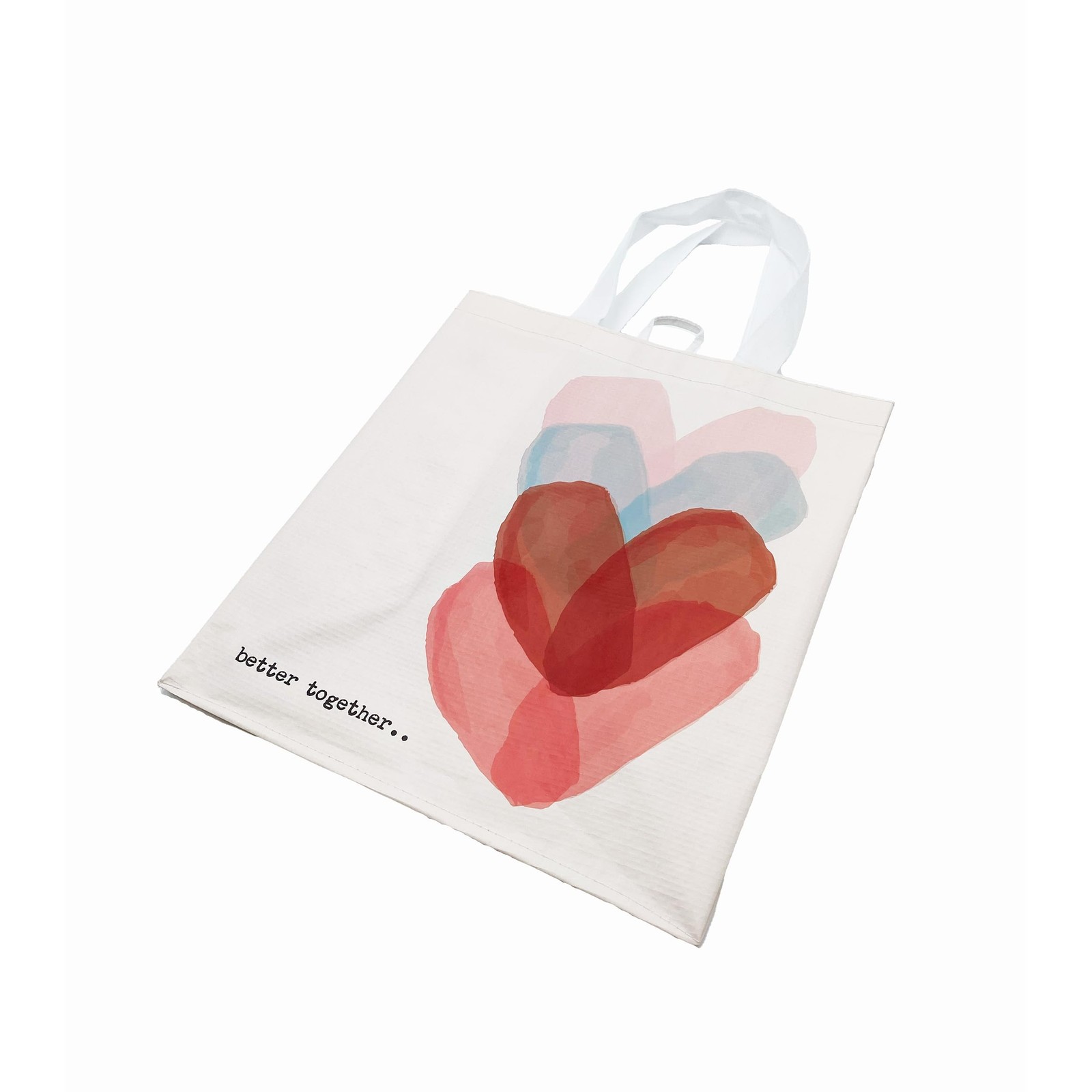 Reusable Shopping Bags Totes 13×14.5×8.25 Inch Hearts Design Grocery 6 PCS