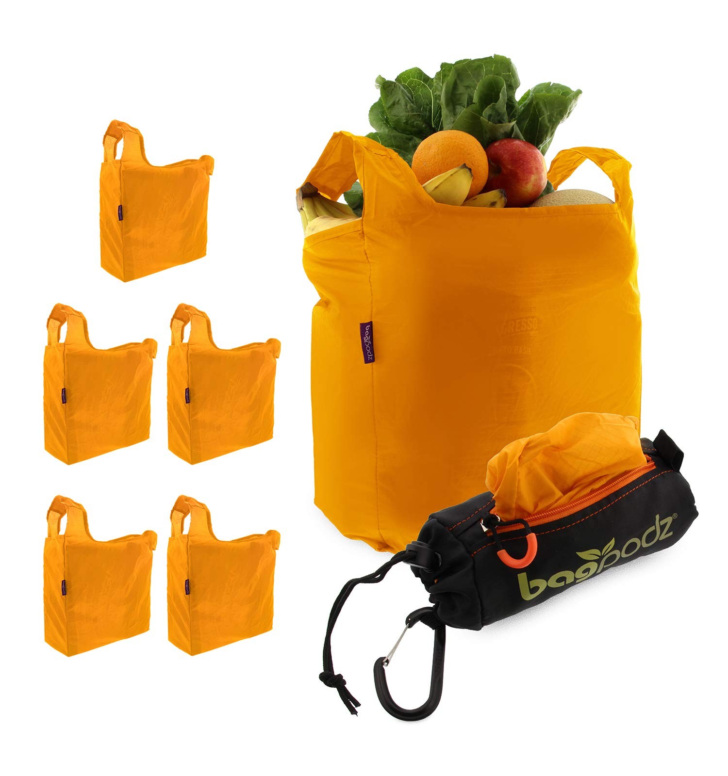 BagPodz Sturdy Reusable Grocery Bags Foldable and Washable – Made From RipSto…