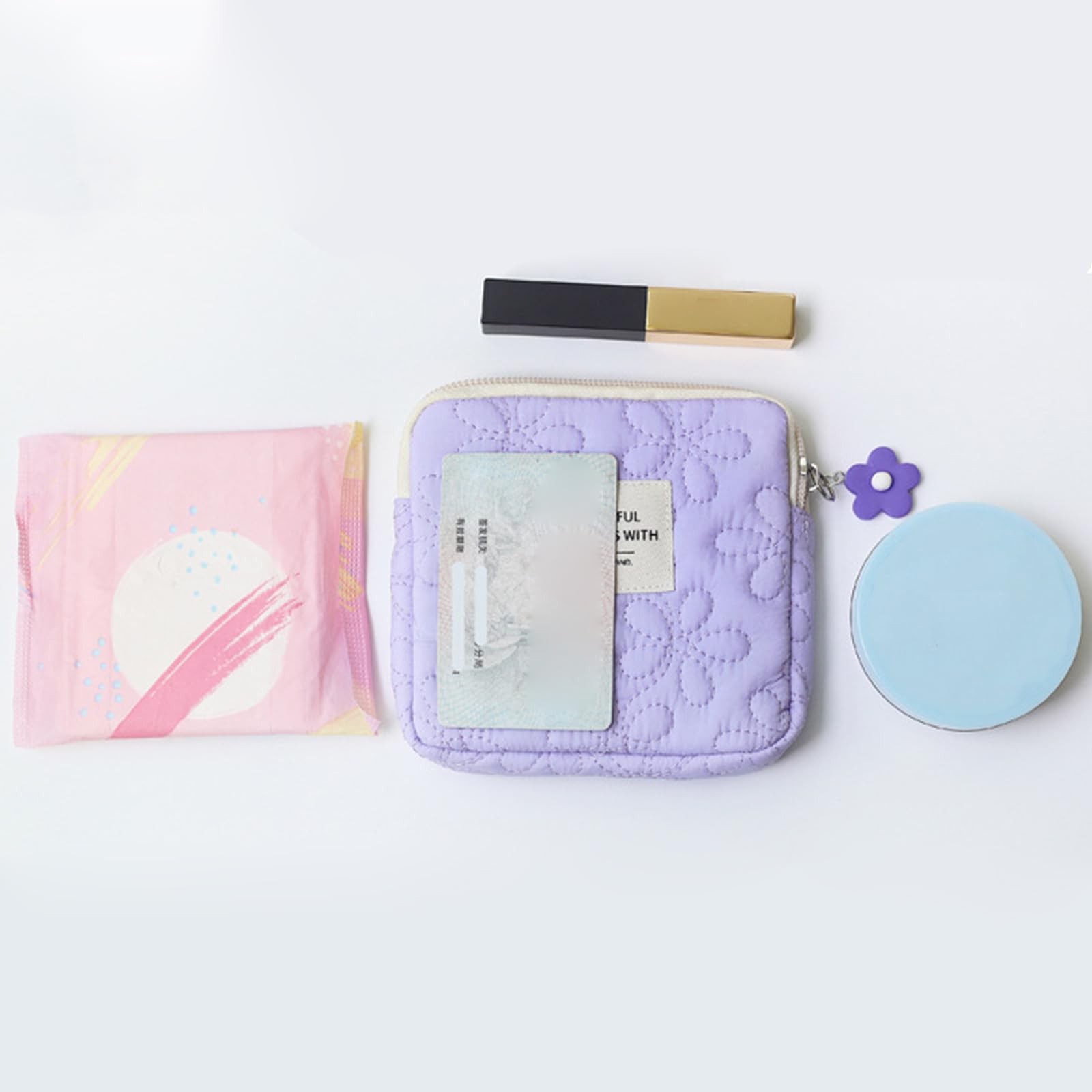 Thereisno Fashion Women Small Cosmetic Bag 11.5x2cm/4.53×0.78inches, Blue