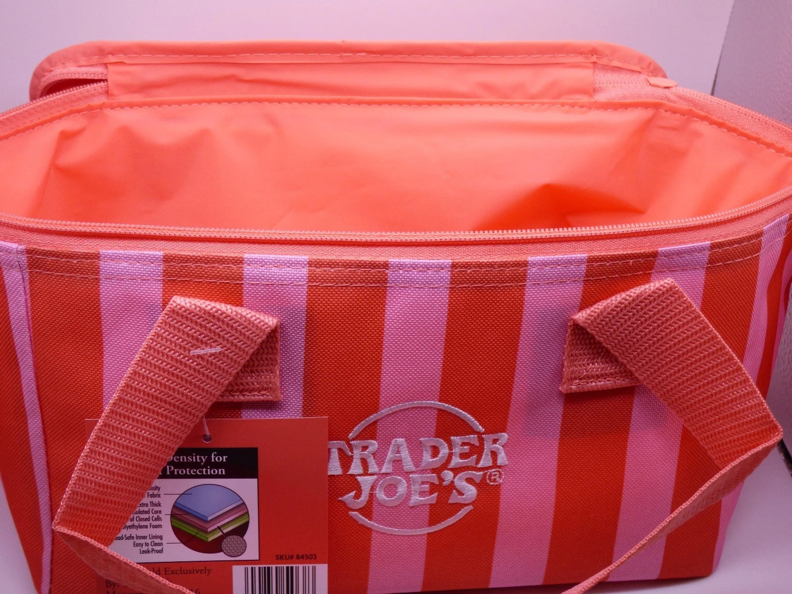 Trader Joes Mini Insulated Bag Pink & Orangish Red Stripes Summer 2026 Release