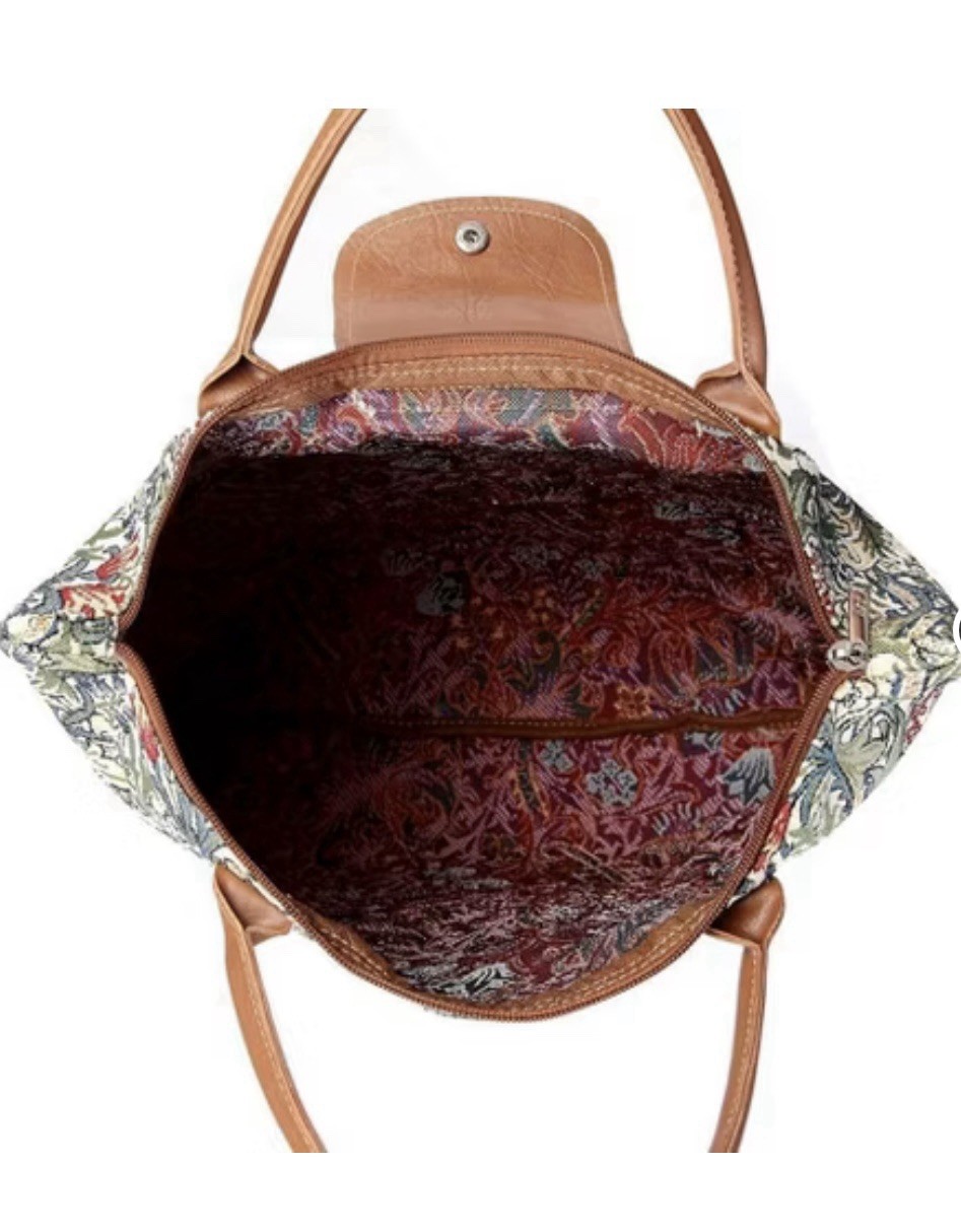 Signare USA William Morris Golden Lily Foldaway Shopping Bag, NWT