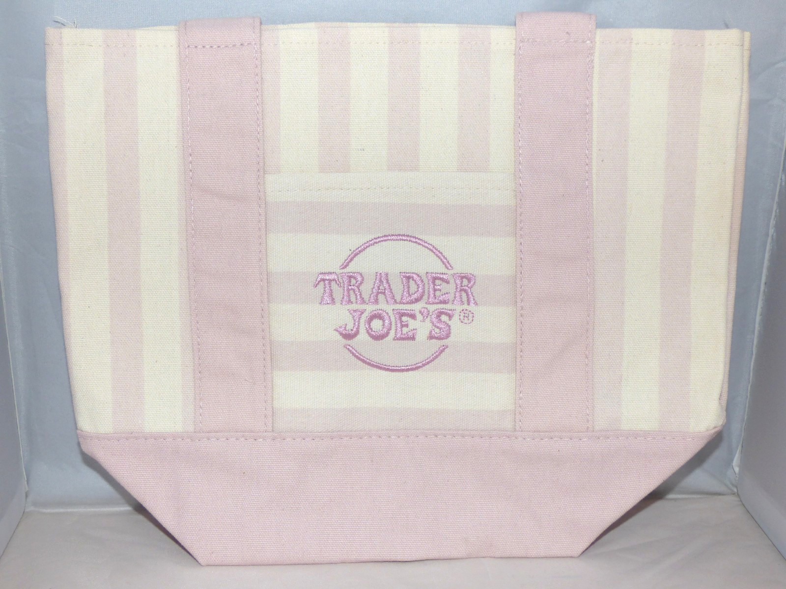 Trader Joe’s – Mini Canvas STRIPED Tote Bag – Pink – Summer 2026 – Limited Ed