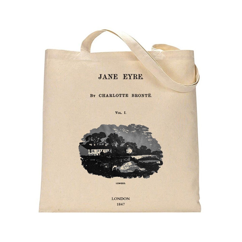 Jane Eyre by Charlotte Brontë tote bag. Handbag, Library tote bag, Aesthetic bag