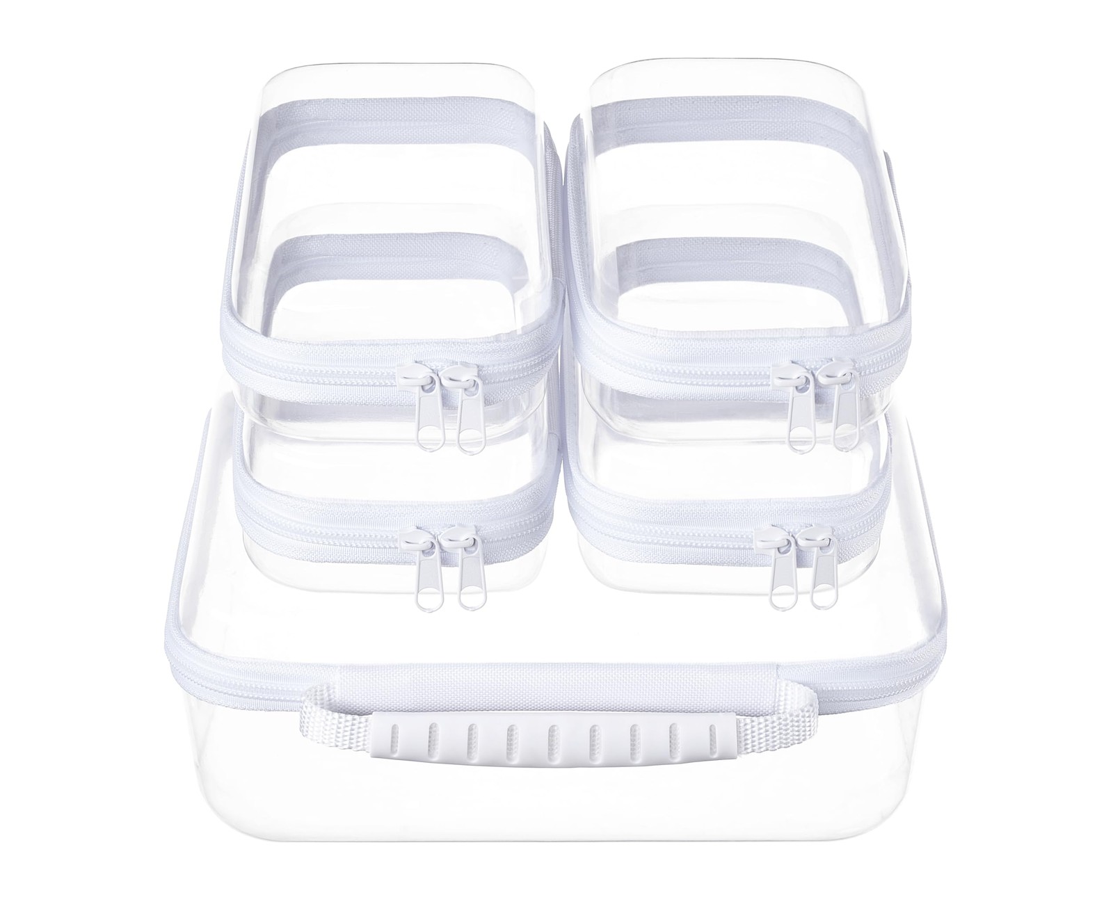 WELPIRT 5PCS Travel Essentials for Toiletries with Handle L+4S, White
