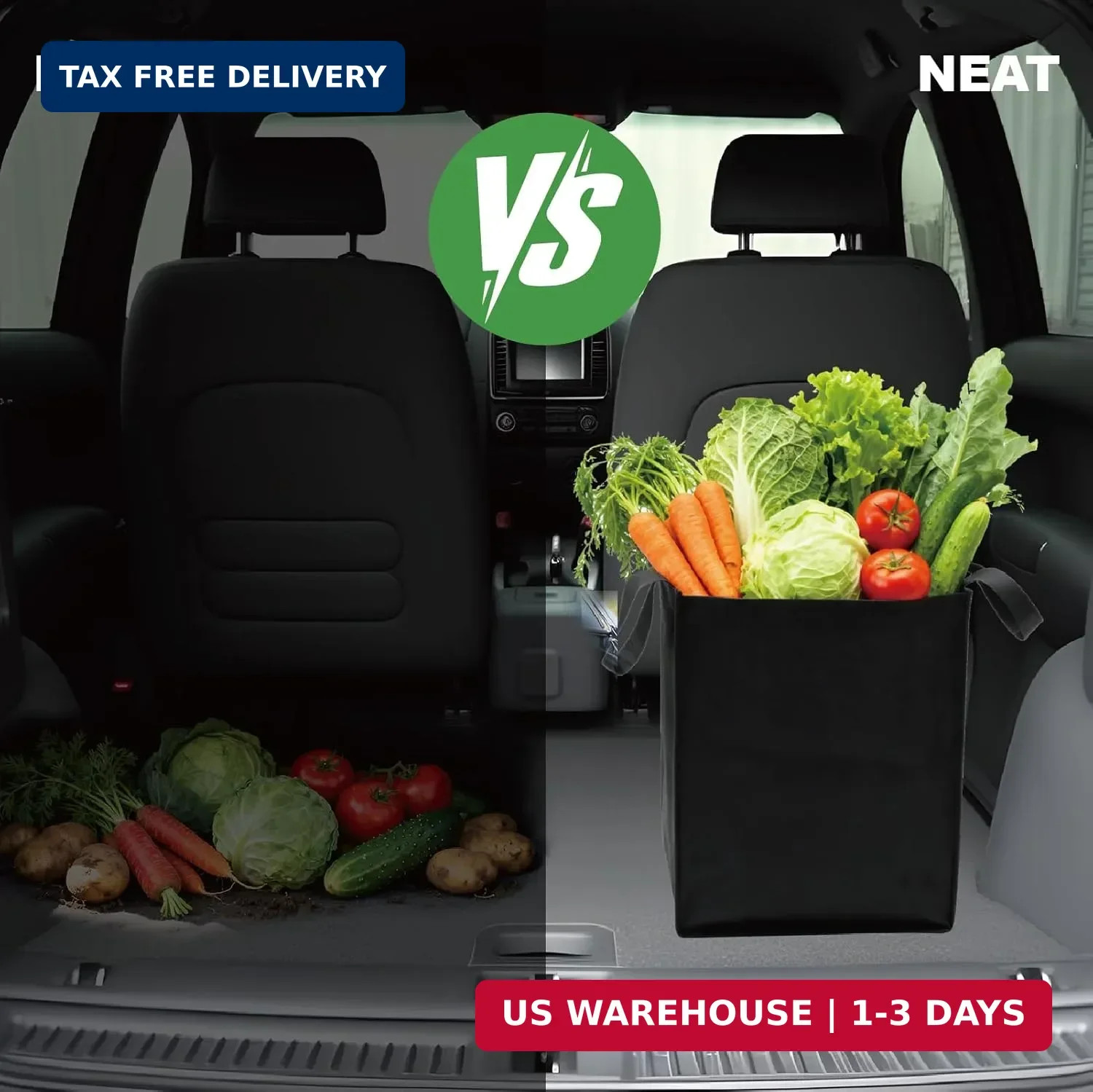 10 Pack Reusable Shopping Bags – 14.9×12.6×9.4 Inth Bulk Tote Bag for Grocery wi