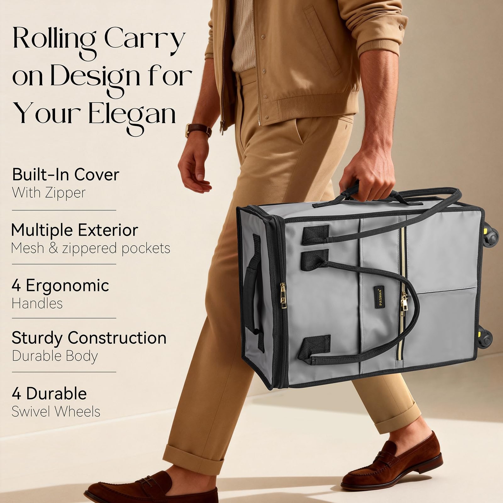 Reusable Grocery Bag on Wheels, Foldable Rolling Duffle Bag, Carry on Luggage…