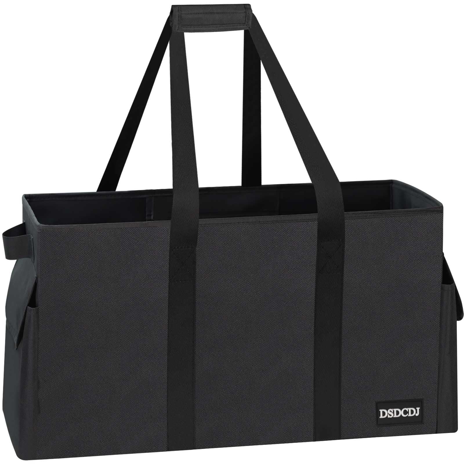 Extra Large Utility Tote Bag Hard Bottom 22.5x11x12 Inch Heavy Duty Grocery