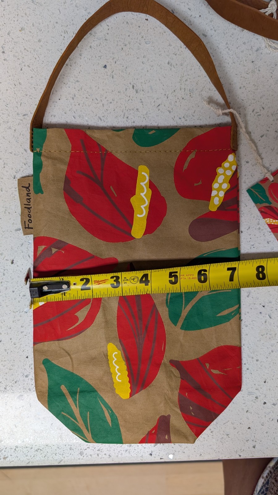 Foodland Hawaii Anthurium Floral Reusable Wine Paper Tote Bag Gift Bag