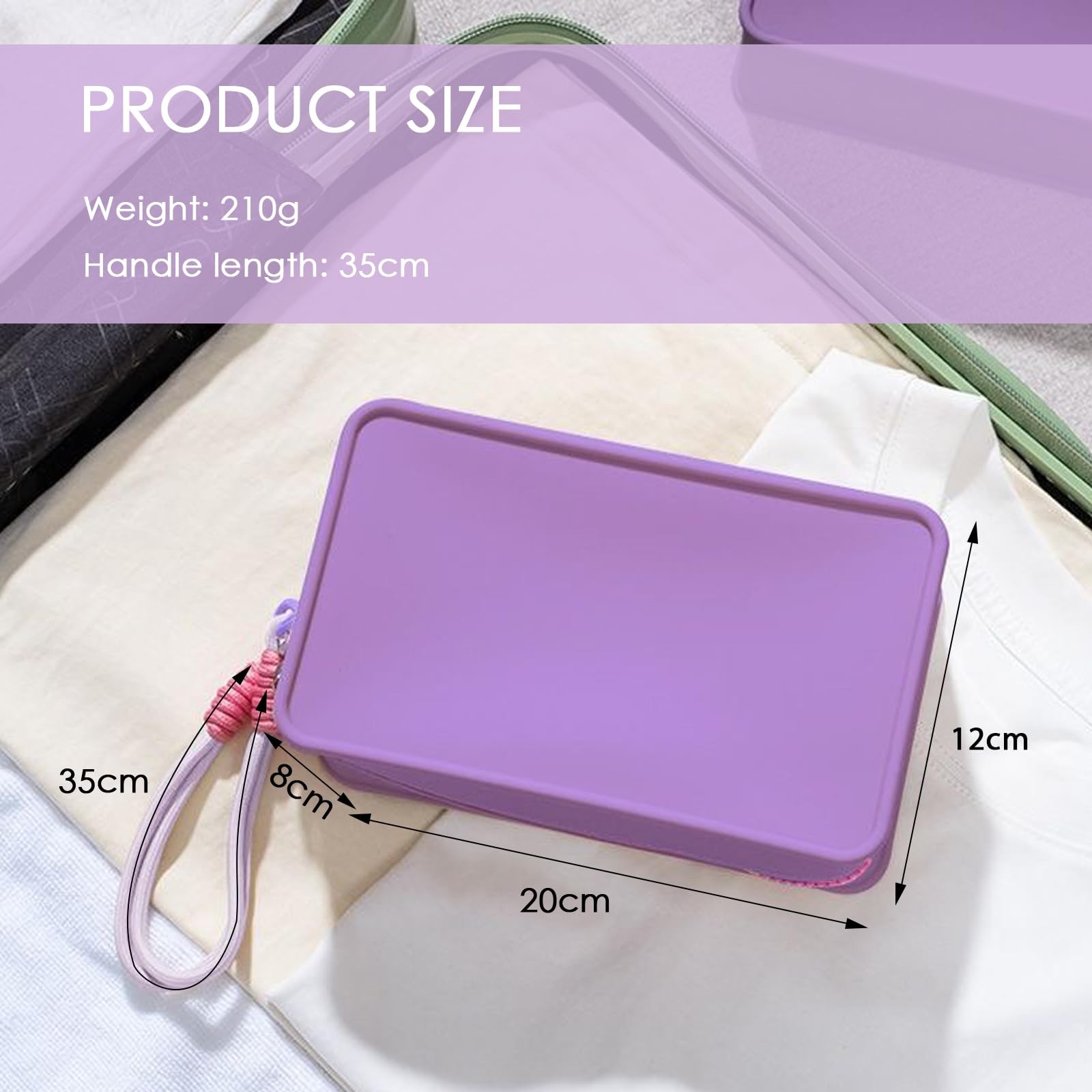 Travistar Silicone Travel Makeup Bag – Large Capacity Make Up purple-regular