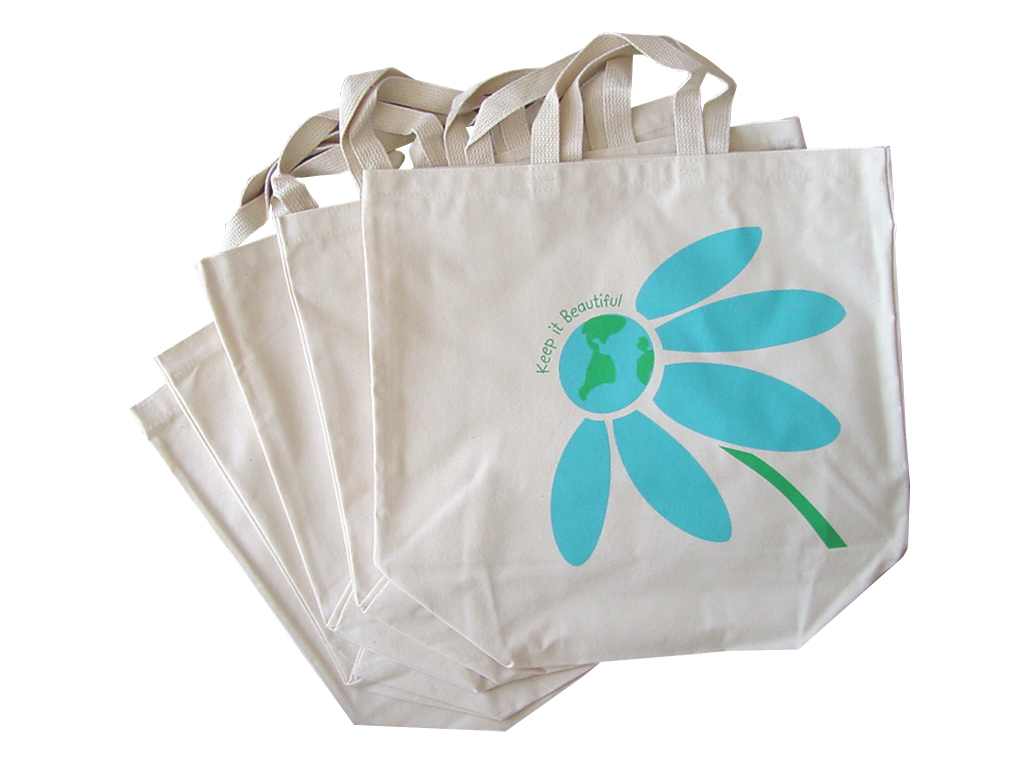 SALE!! Set of 5 XL Reusable Tote Bags, Canvas, made in USA