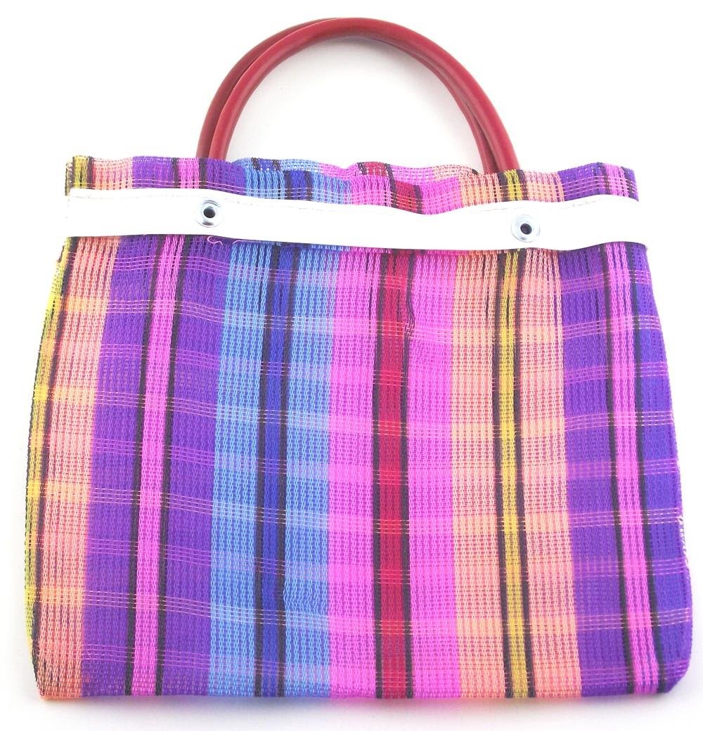 24 Pcs Small Mexican Tote Mercado Bags 7.5 inch by 7.5 inch, Assorted Colors …