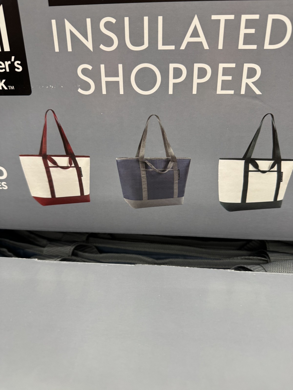 Member’s Mark Cooler Tote 25×17 Insulated Shopping Bag Green Geo RARE Sams Club