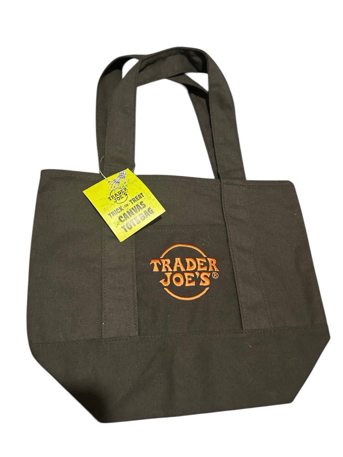 Authentic Trader Joe’s Canvas Tote Bag Halloween edition Black/Orange New With