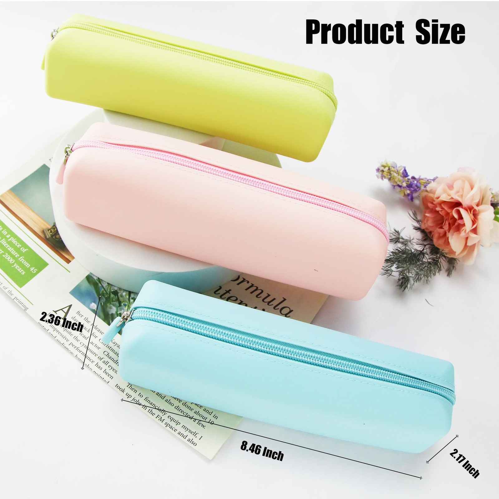 Tinsparkwin 2 Pack Silicone Makeup Brush Holder Soft Portable Blue and Yellow