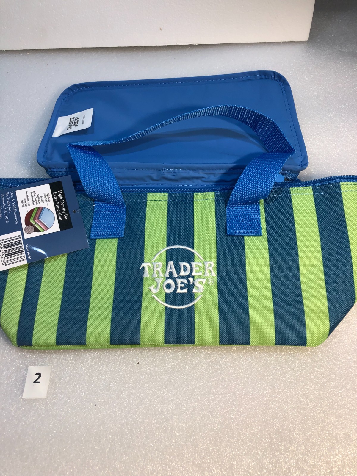 Trader Joe’s Mini Insulated Bag Blue Peach 2 Bags Tote New Lunch
