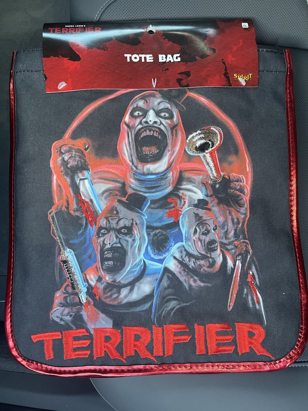 TERRIFIER 2025 Art The Clown Spirit Halloween Canva Tote Bag Embroidered NEW