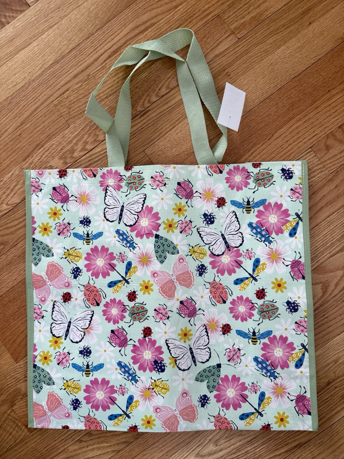 Reusable Home Goods Nwt Eco Friendly XL Ladybugs Butterflies Shopping Tote Bag