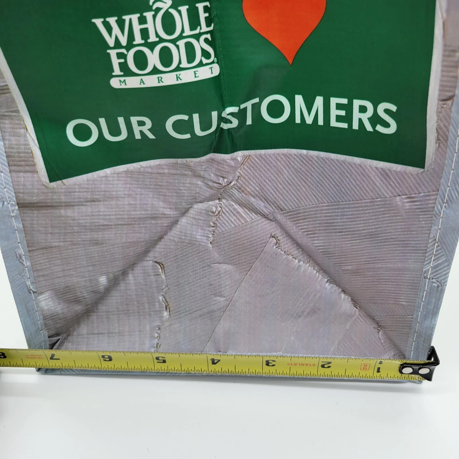 Lot Of 2 – 2011 Whole Foods Reusable Shopping Bags Bumper Skicker Print New