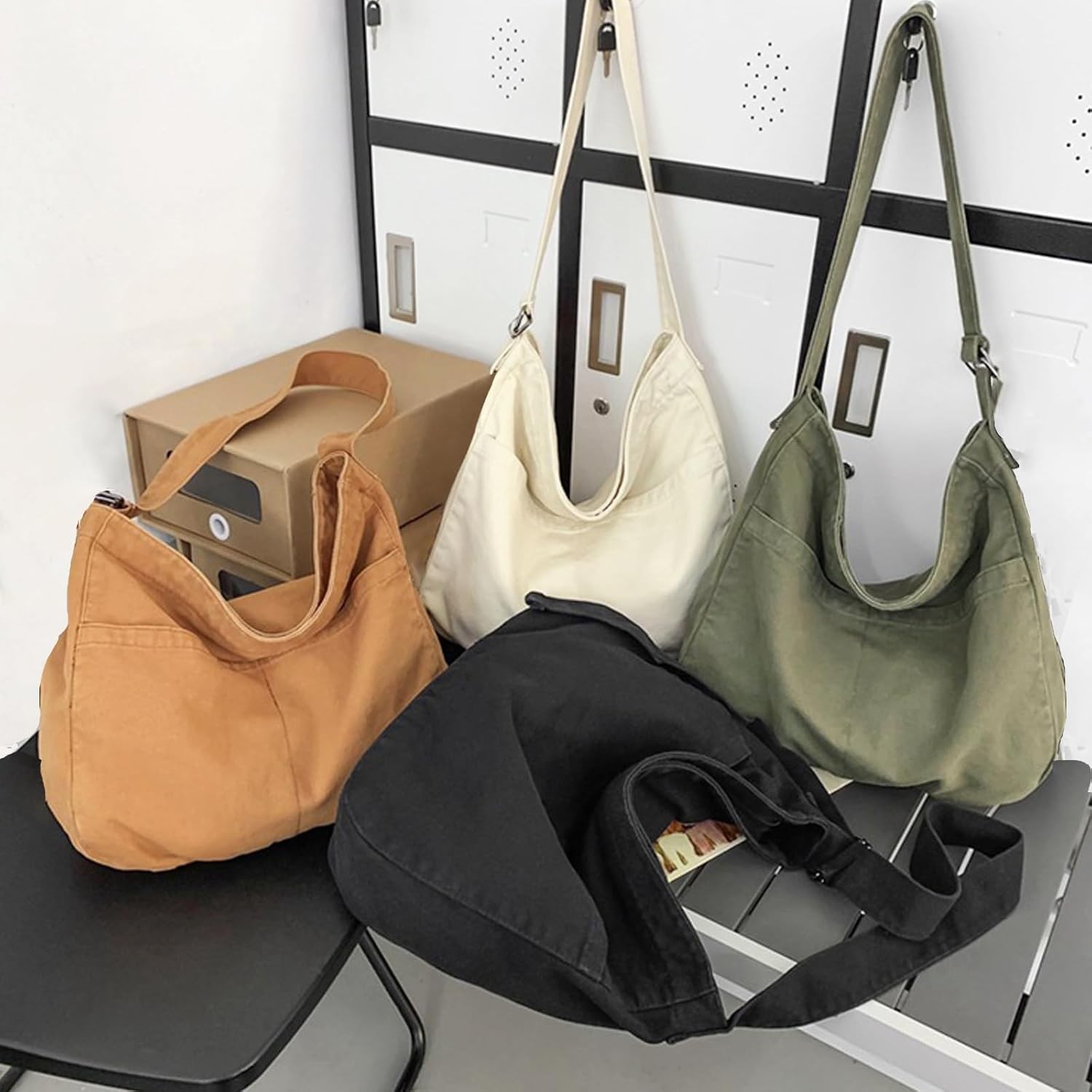 KEILONG Canvas Crossbody Shoulder Bag Casual Hobo Bag Travel Tote Bag