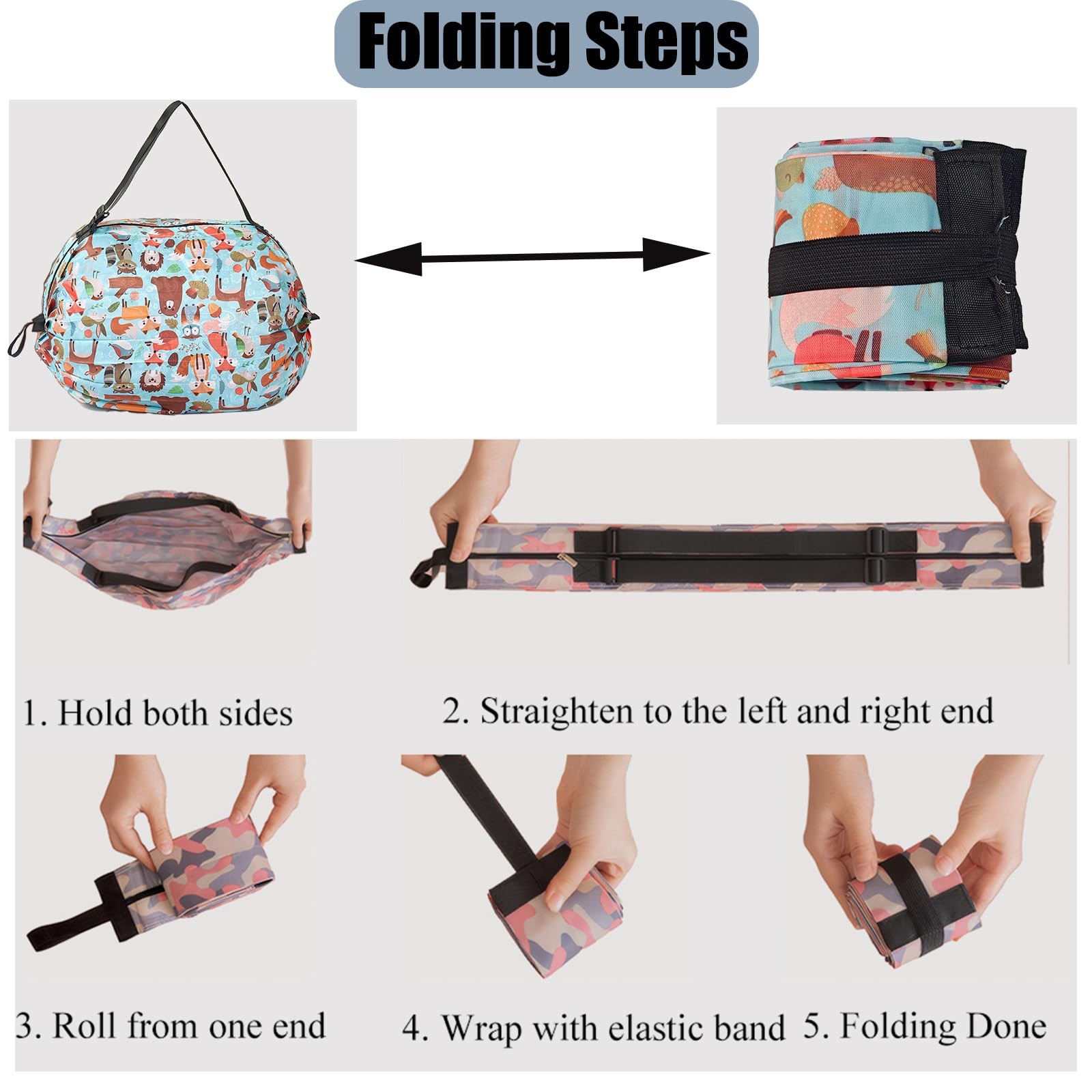 4 Pack Foldable Reusable Tote Bags – Thickened 210D Nylon Waterproof Grocery …