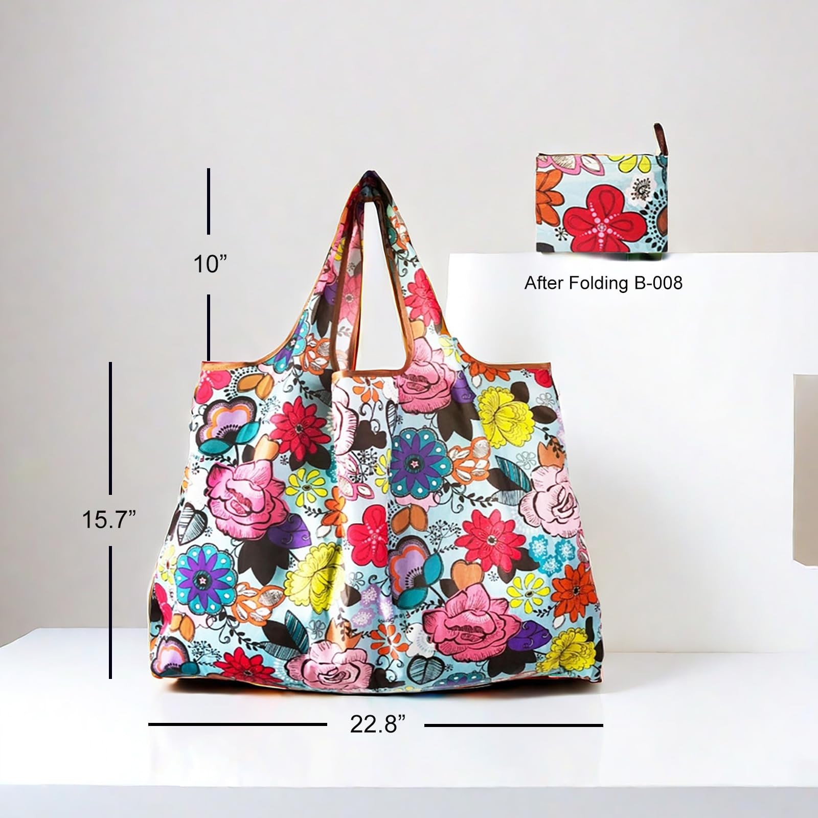 2 Pack Reusable Grocery Shopping Bag Foldable Ripstop 40LBS Heavy Duty