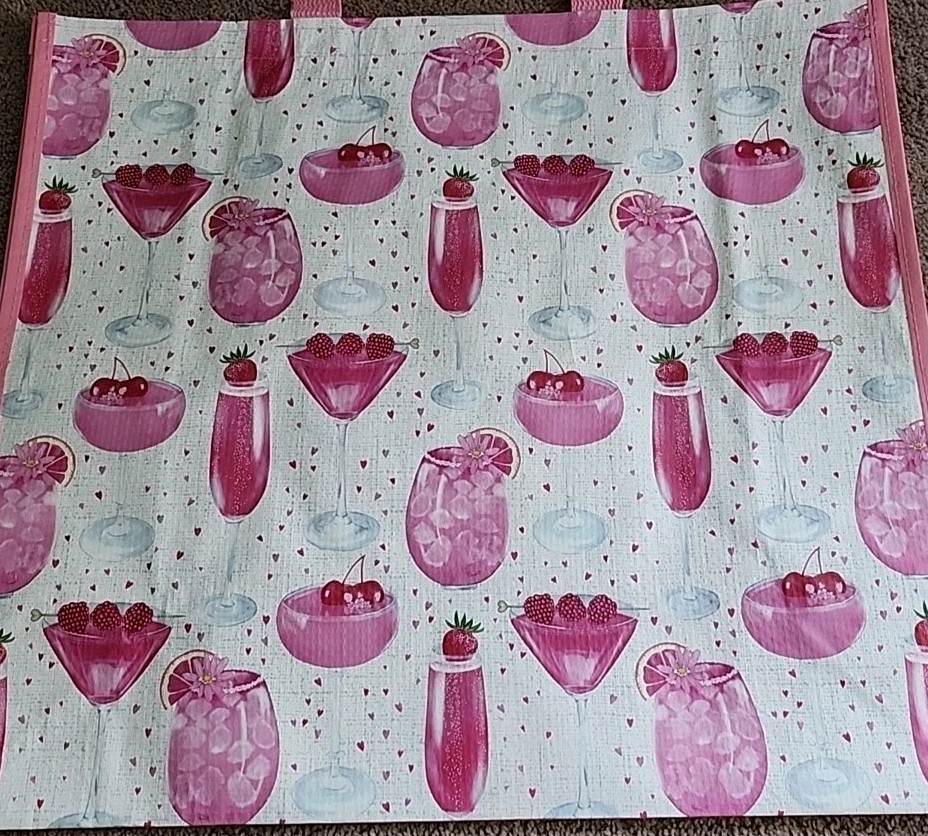 Marshalls – Beautiful Fancy Pink Cocktails -Large Reusable Shopping Tote Eco Bag