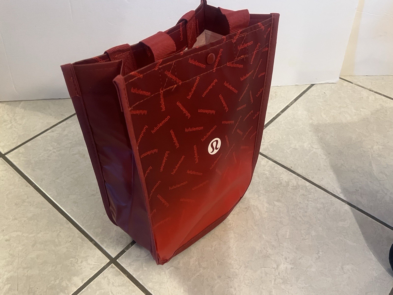 2 Lululemon Bag Snap button Closure Reusable Tote Shopping Bag Large and Small
