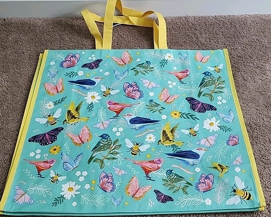 Marshalls – Butterflies, Birds & Bees – Large Reusable Shopping Tote Eco Bag