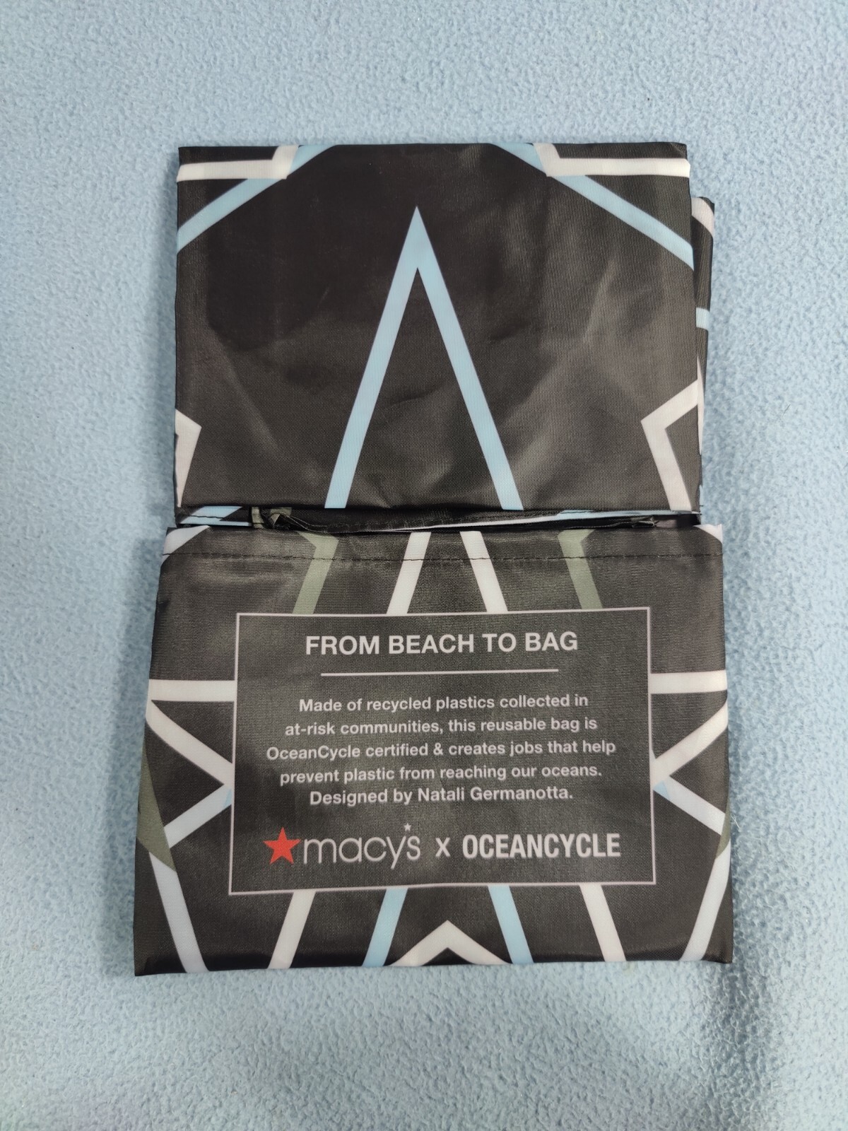 NEW MACY’S OCEANCYCLE “RISING STAR” FROM BEACH TO BAG REUSABLE SHOPPING TOTE BAG