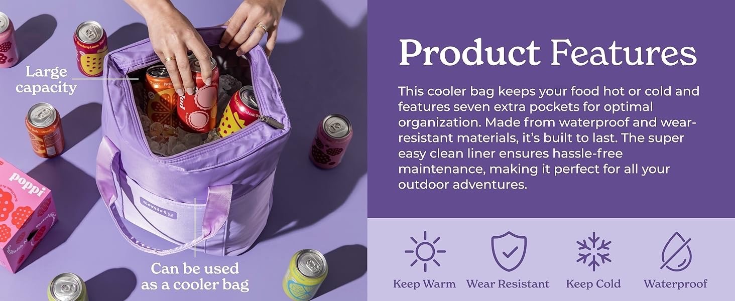 Insulated Tote, Foldable Thermal Bag, Reusable 25L Grocery & Beach, Grey