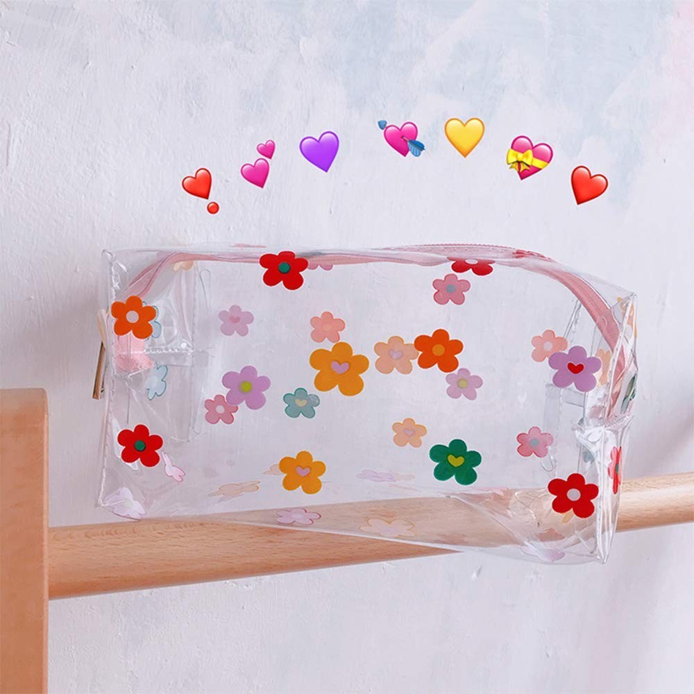 Cute Crystal Clear Cosmetic Bags, Travel Toiletry Makeup