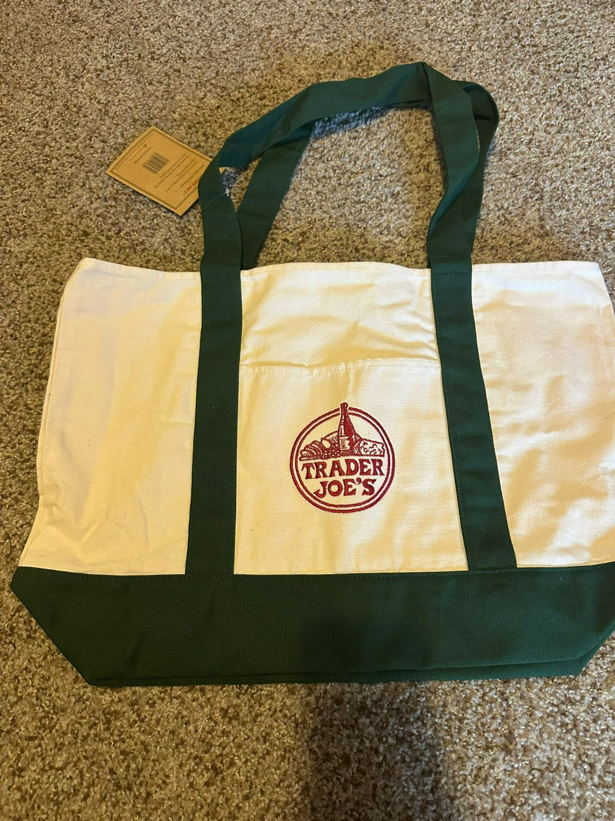 NWT Trader Joe’s Reusable Canvas Tote Bag – Heavy Duty Grocery Shopper Green