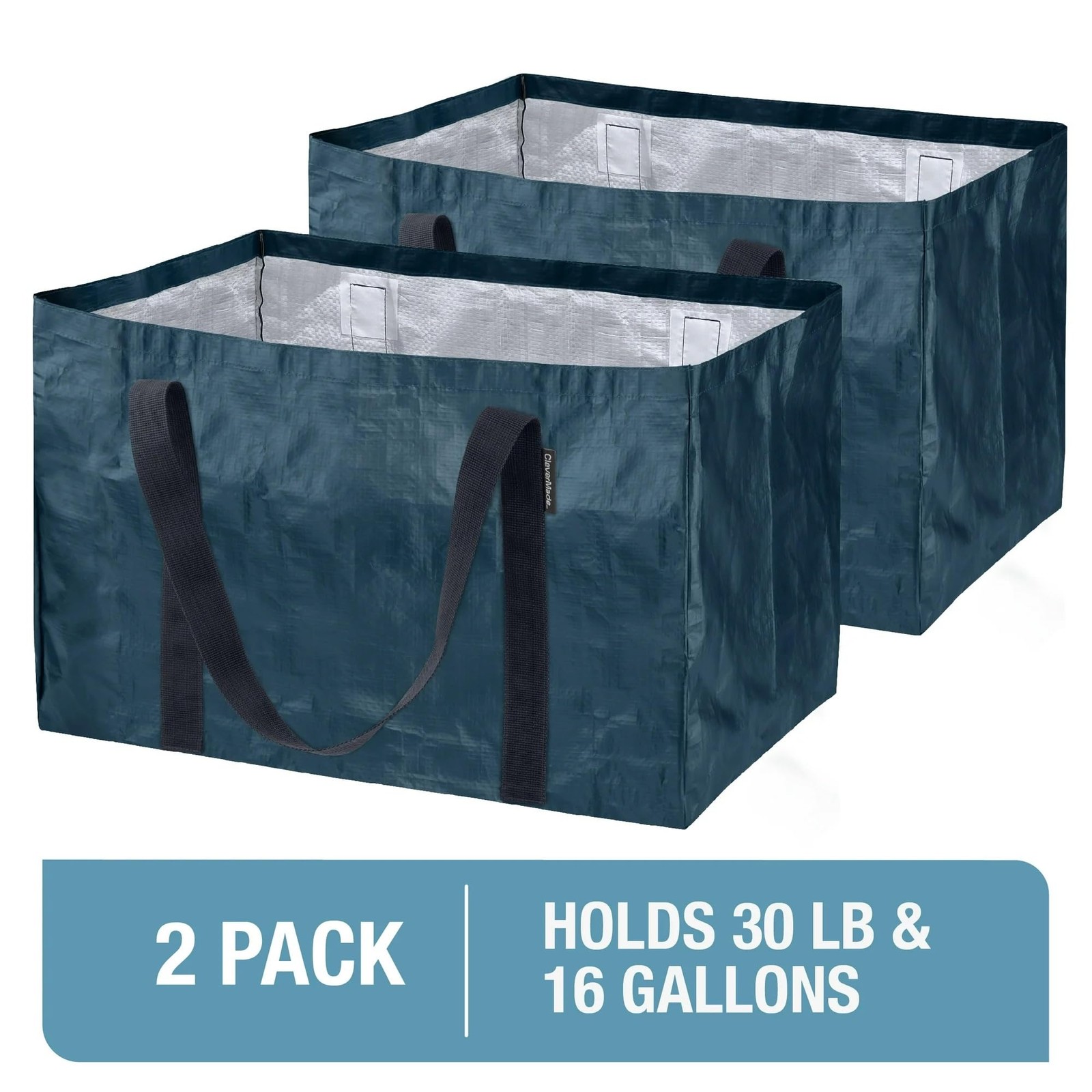 Reusable Grocery Bag XXL 76L, Heavy Duty Storage Basket Tote 2-Pack, Extra La…