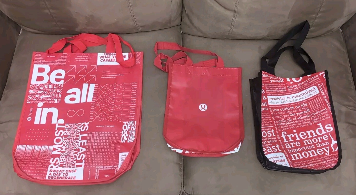 One Large And Two Small Lululemon Bags