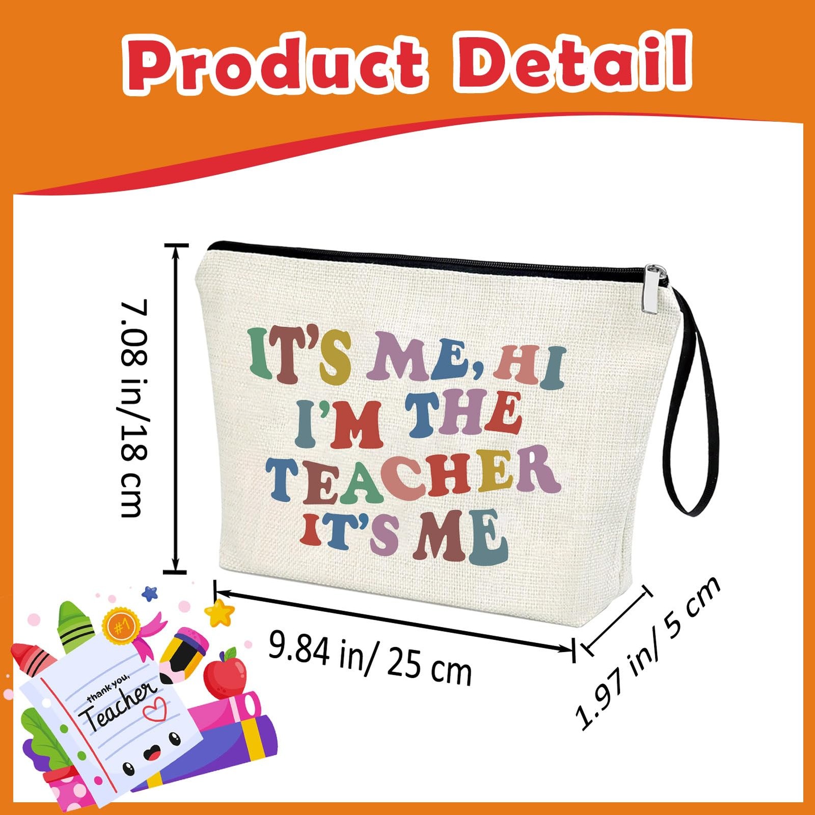 APAKUTA Teacher Gifts Makeup Bag Singer Inspired Gift Song Lyric white