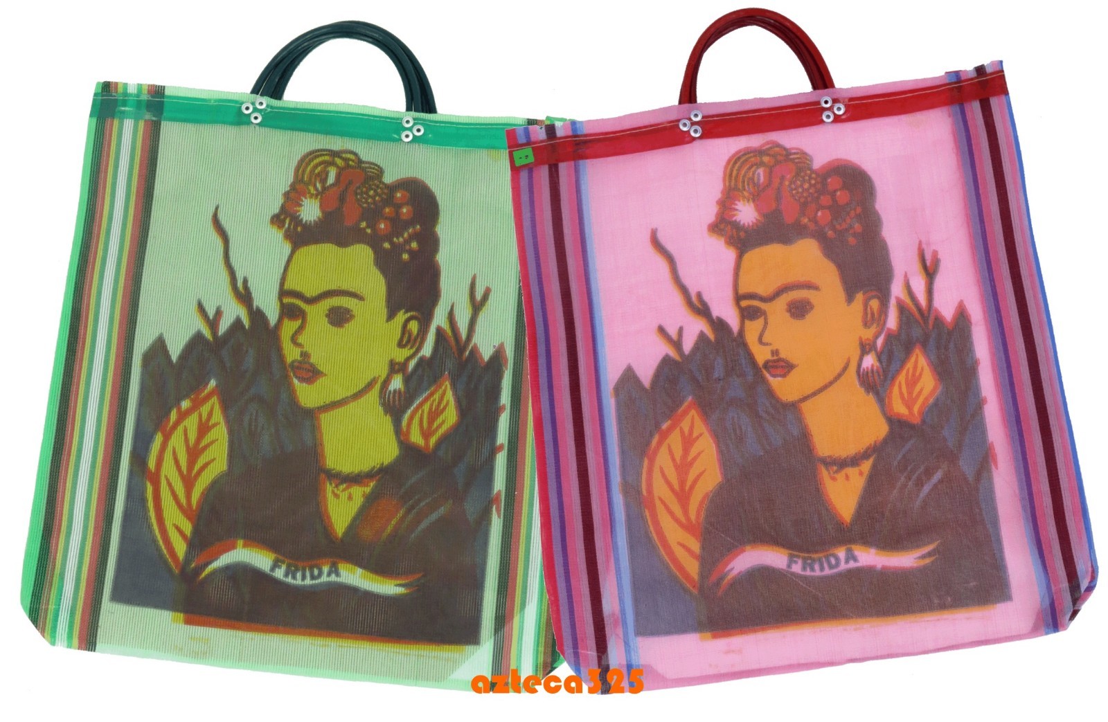 2 PACK Frida Mesh Market Bag Large Eco Purse Reusable in Assorted Colors