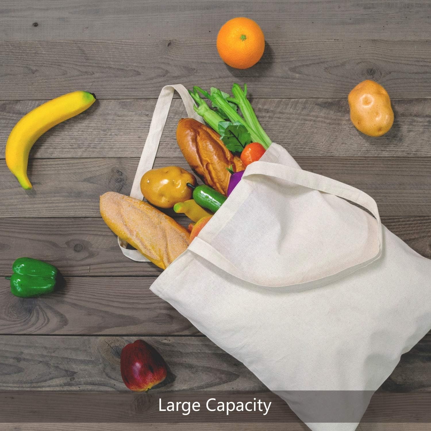 192 Pack Cotton Reusable Grocery Tote Bags TOPDesign