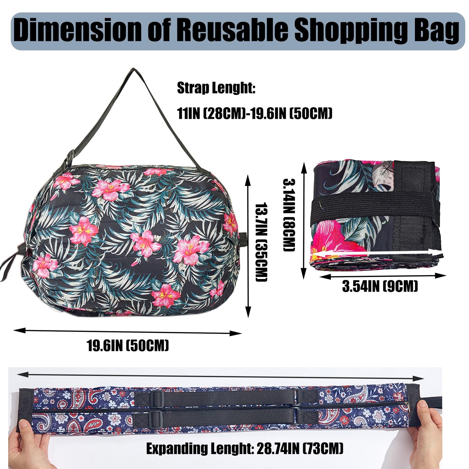 4 Pack Foldable Reusable Tote Bags – Thickened 210D Nylon Waterproof Grocery …