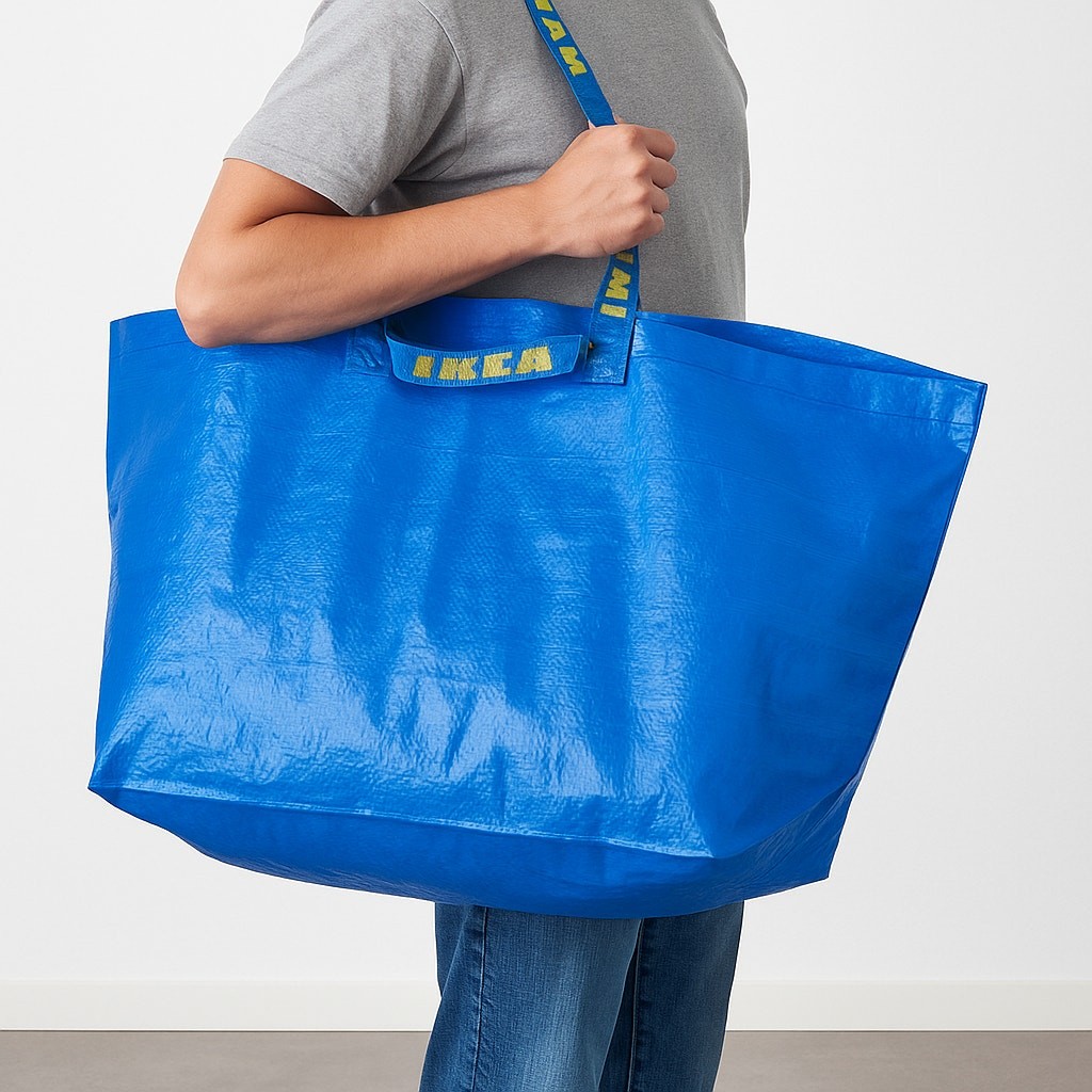 IKEA Frakta Large Blue Reusable Shopping Tote Bag 19 Gallon Heavy Duty