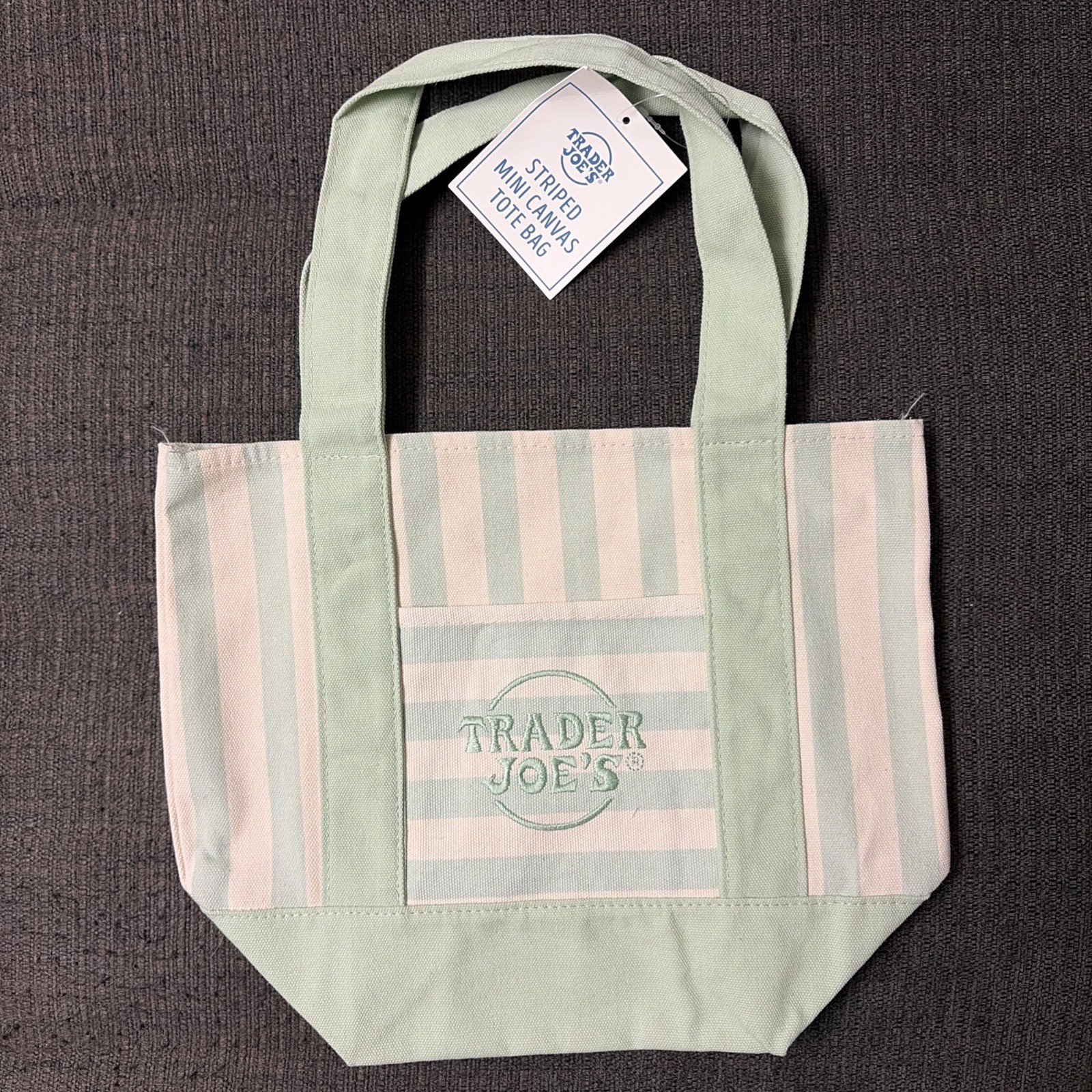 Trader Joe’s Mini Pastel Striped Canvas Tote Bag Limited Edition Set Of 4 2026