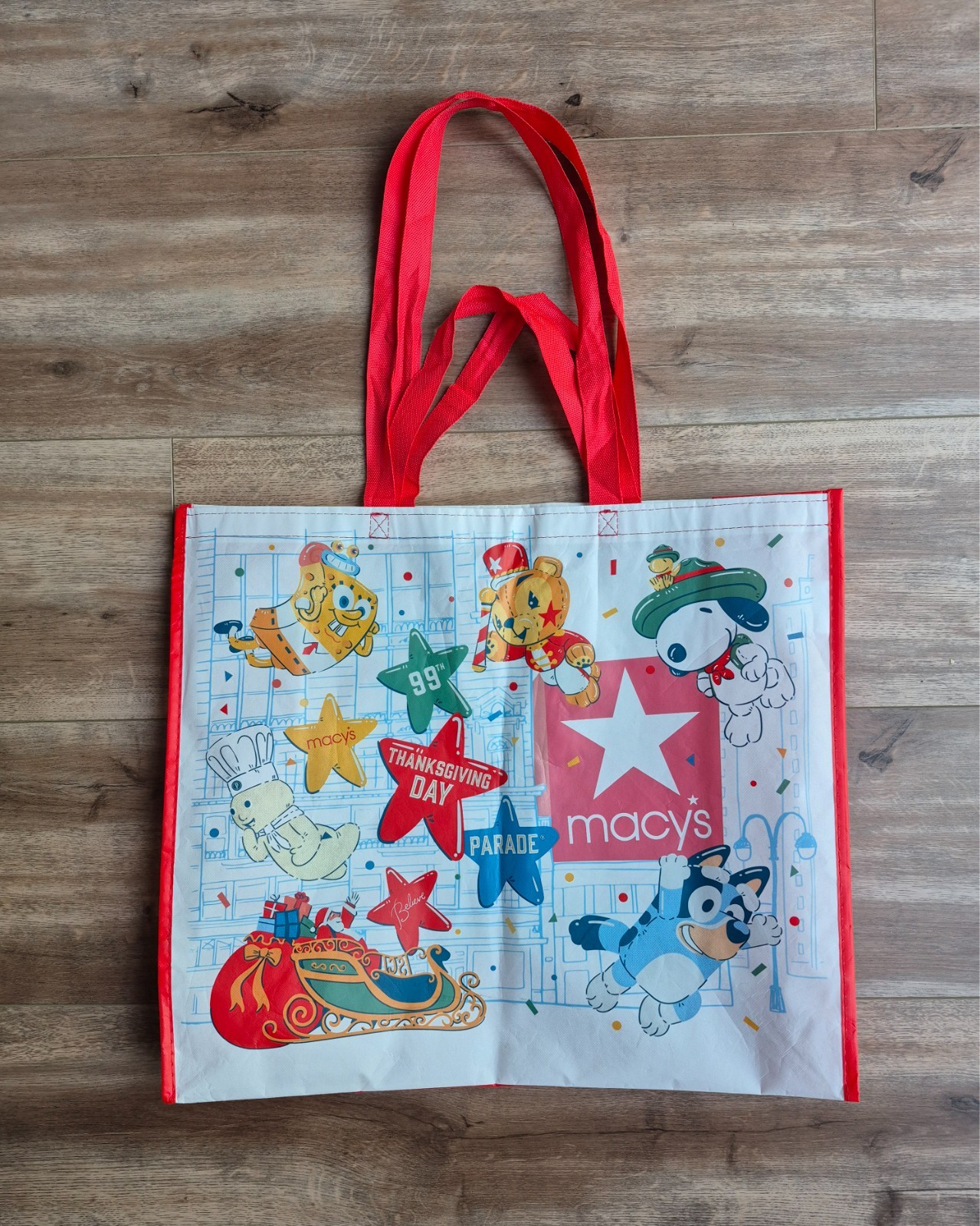 Macy’s 99th Thanksgiving Day Parade 2025 Tote Reusable Shopping Bag Snoopy Bluey