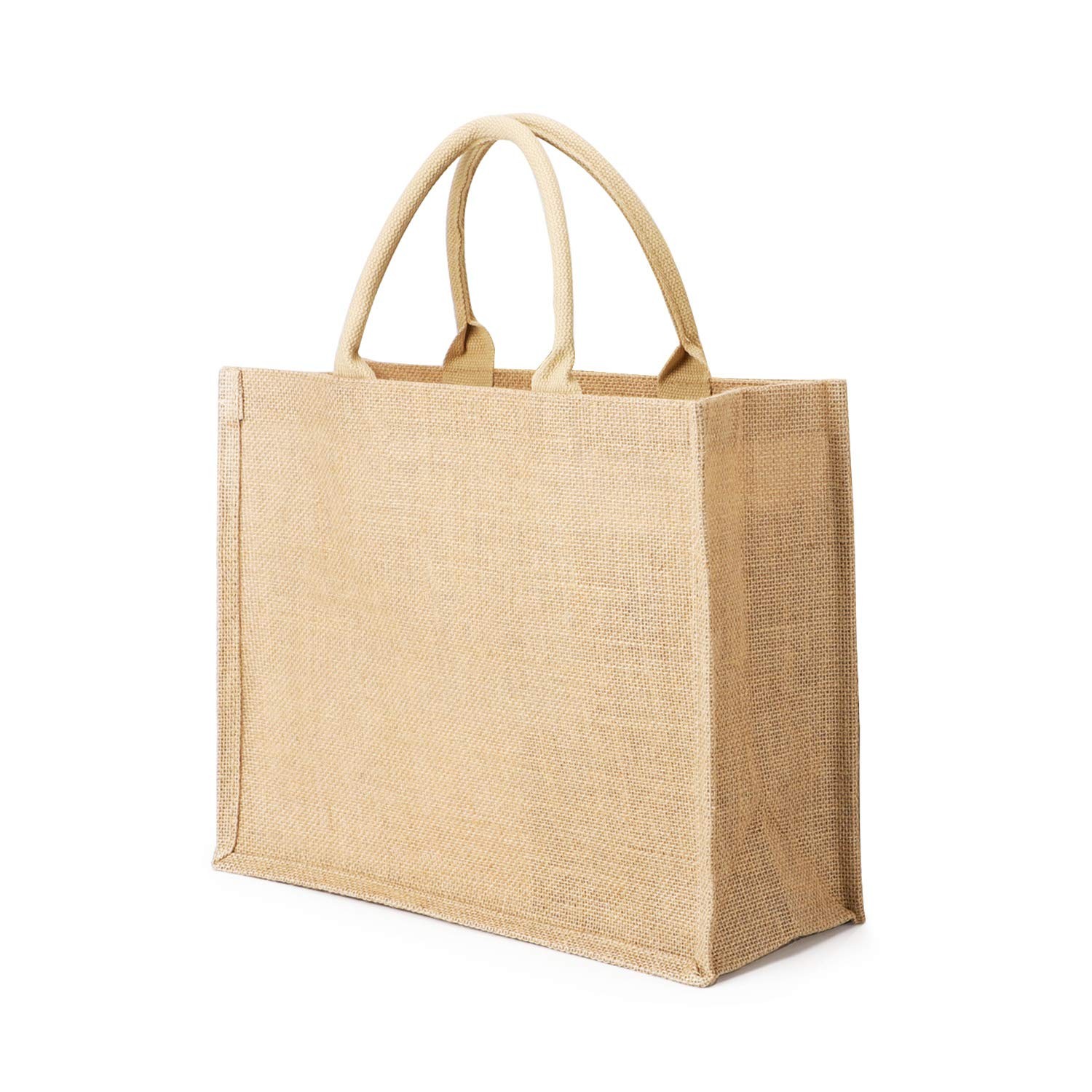 Jute Tote Bags, 1 Pack Small Burlap Jute Reusable Canvas Gift Favors Bag with…